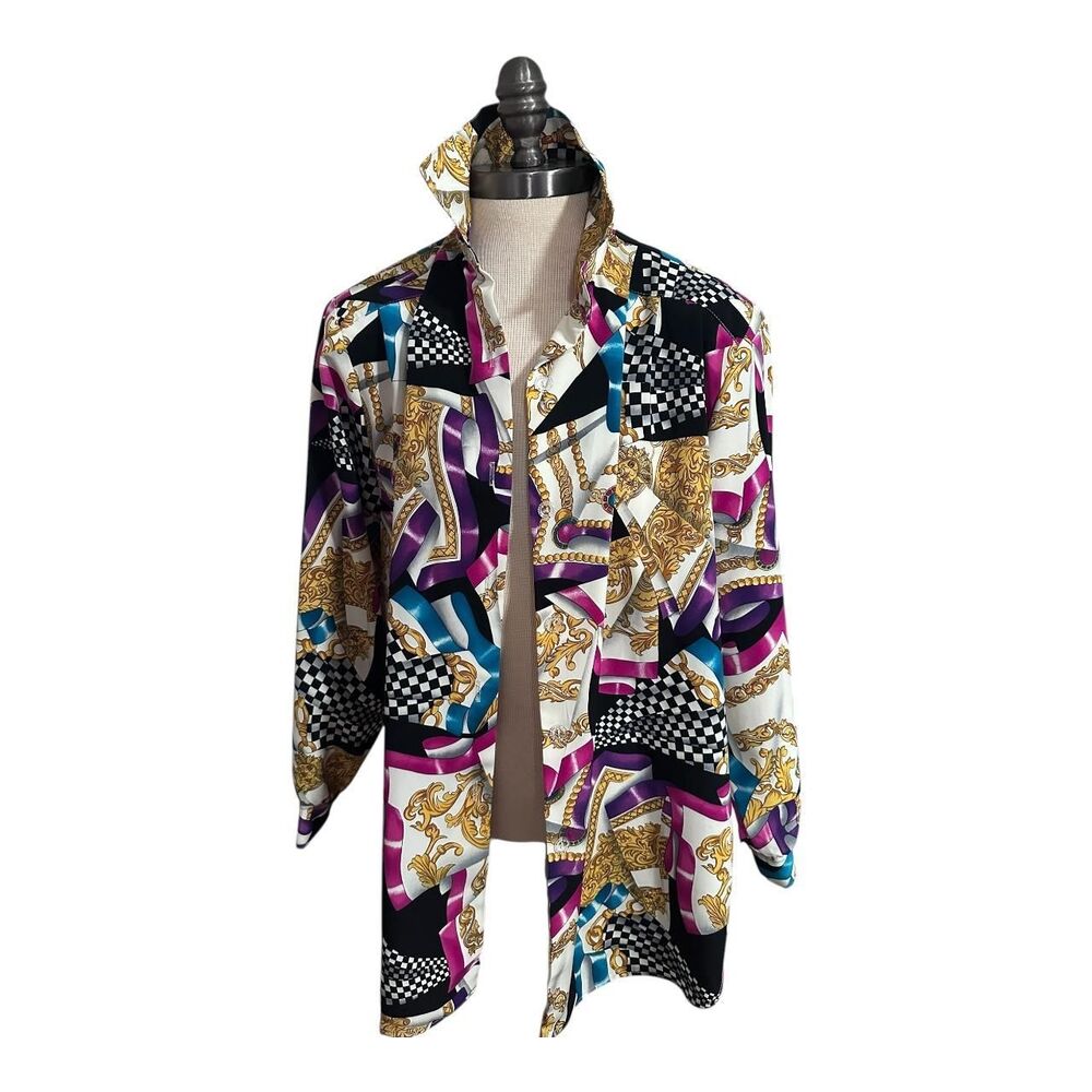 Vintage Maggie Sweet Versace Style Scarf Print Oversized Shirt